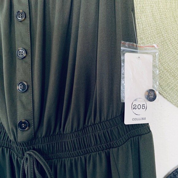 NWT 205 Collins by Forever 21 Hunter Green Military Style Romper/Jumpsuit | XL - Picture 7 of 12